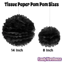 Tissue Paper 14-Inch Pom Pom - Black 6 Tissue Paper 14-Inch Pom Pom - Black -Candy Haven Shop tissue paper 14 inch pom pom black candy warehouse 3