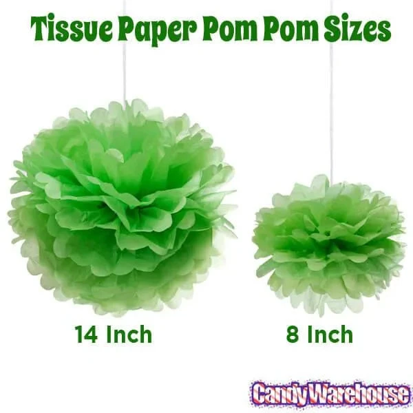 Tissue Paper 14-Inch Pom Pom - Jasmine Green 2 Tissue Paper 14-Inch Pom Pom - Jasmine Green - Image 2