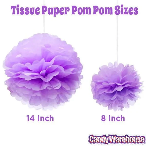 Tissue Paper 14-Inch Pom Pom - Lavender 2 Tissue Paper 14-Inch Pom Pom - Lavender - Image 2