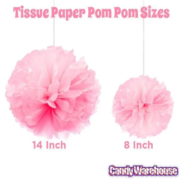 Tissue Paper 14-Inch Pom Pom - Light Pink 2 Tissue Paper 14-Inch Pom Pom - Light Pink - Image 2