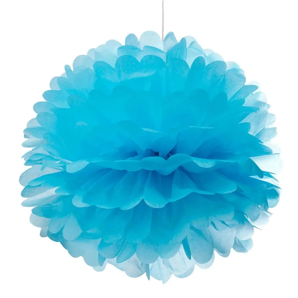 Tissue Paper 14-Inch Pom Pom - Turquoise Blue 1 Tissue Paper 14-Inch Pom Pom - Turquoise Blue