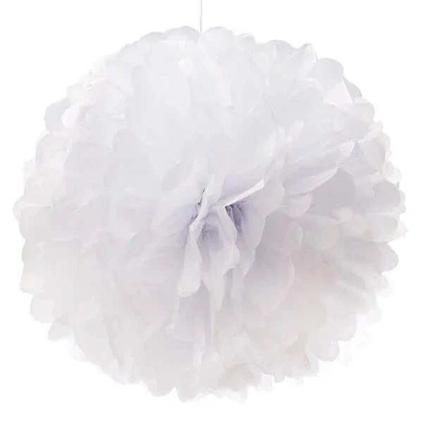 Tissue Paper 14-Inch Pom Pom - White 1 Tissue Paper 14-Inch Pom Pom - White