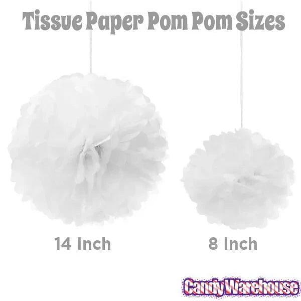 Tissue Paper 14-Inch Pom Pom - White 3 Tissue Paper 14-Inch Pom Pom - White - Image 3