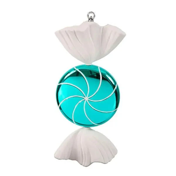 Turquoise Blue Swirl Candy Ornament - 18.5 Inch 1 Turquoise Blue Swirl Candy Ornament - 18.5 Inch