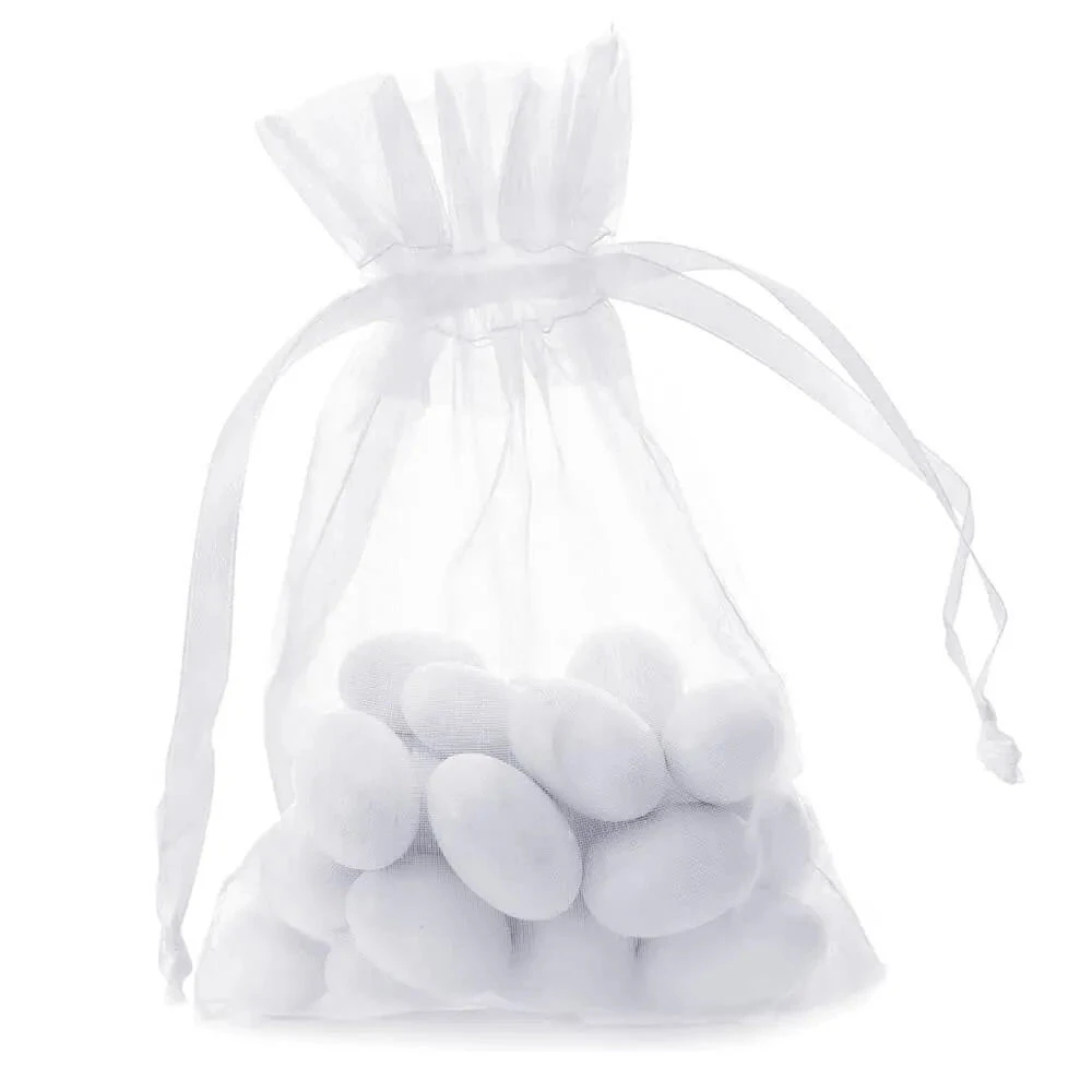 White Organza Candy Bags: 30-Piece Pack 1 White Organza Candy Bags: 30-Piece Pack