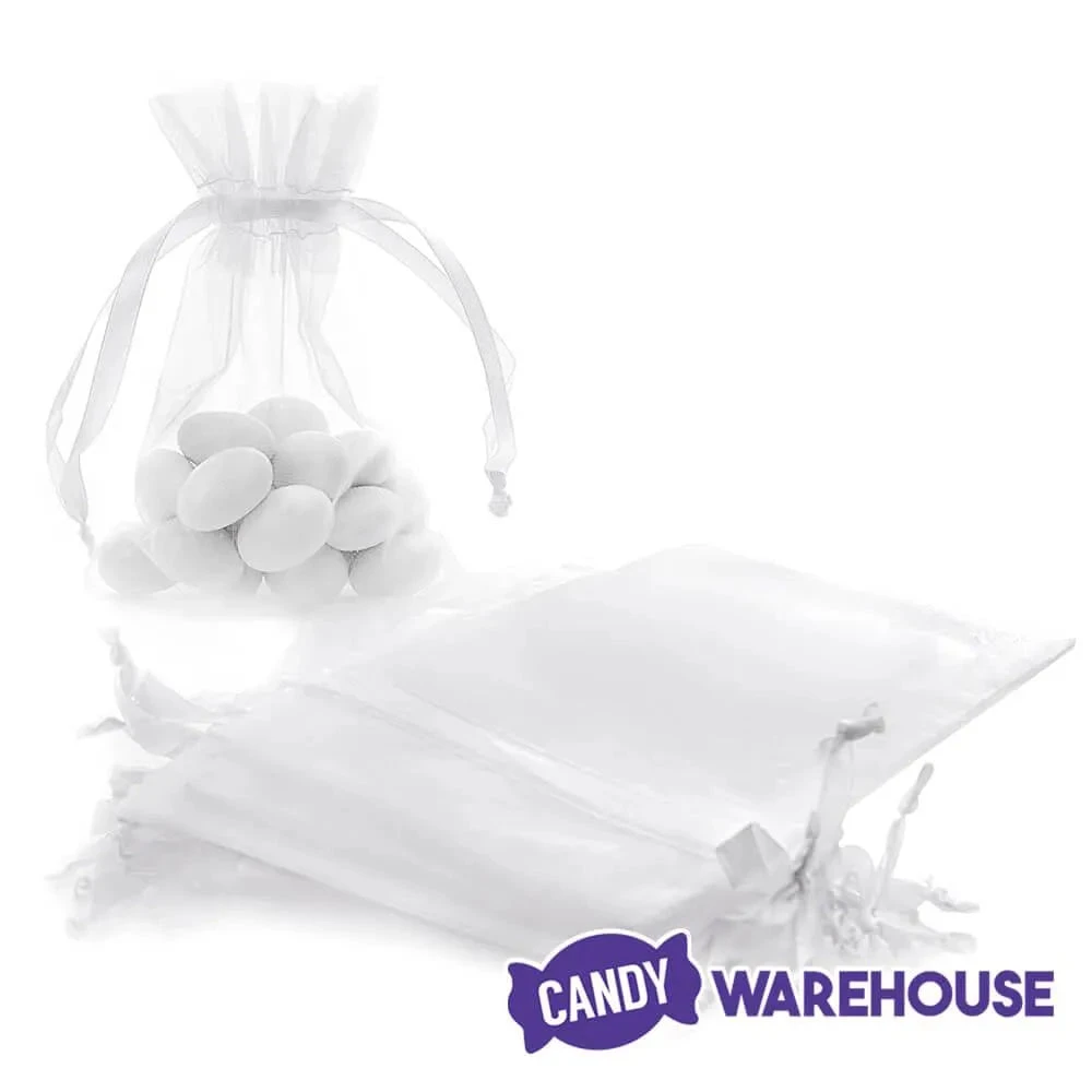 White Organza Candy Bags: 30-Piece Pack 2 White Organza Candy Bags: 30-Piece Pack - Image 2
