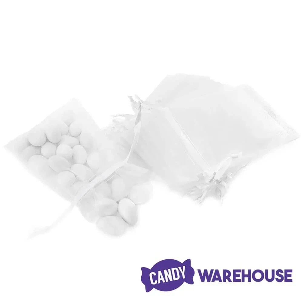 White Organza Candy Bags: 30-Piece Pack 3 White Organza Candy Bags: 30-Piece Pack - Image 3