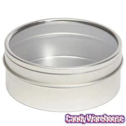 Windowed Round Candy Tins - 4-Ounce: 24-Piece Set 7 Windowed Round Candy Tins - 4-Ounce: 24-Piece Set -Candy Haven Shop windowed round candy tins 4 ounce 24 piece set candy warehouse 4