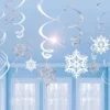 Winter Snowflake Hanging Foil Swirls: 12-Piece Pack