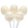 YumJunkie Sassy Spheres Pineapple White Striped Ball Lollipops: 100-Piece Bag